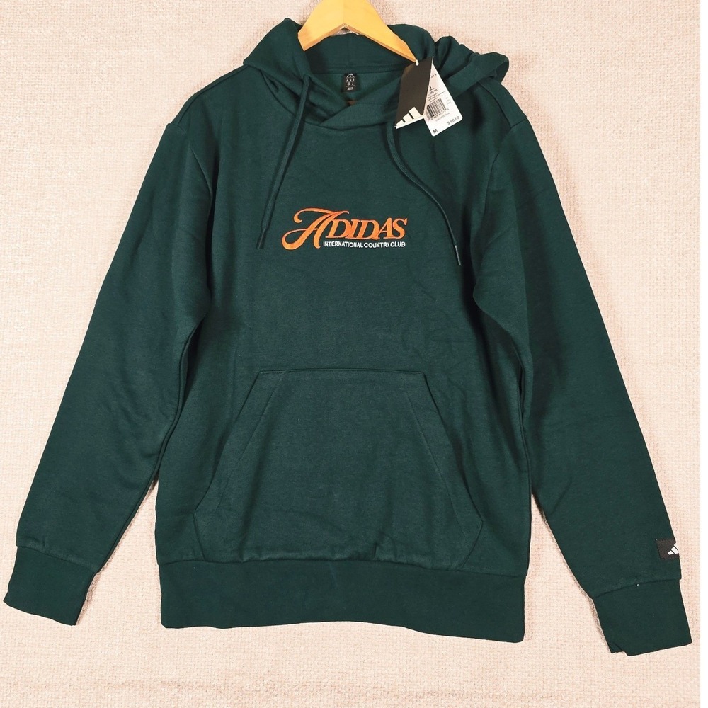 Adidas International Country Club Hoodie Aurora Ivy Green Mens Medium NWT